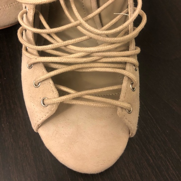 KENDALL + KYLIE Ginny Nude suede lace up peep toe - Picture 7 of 8